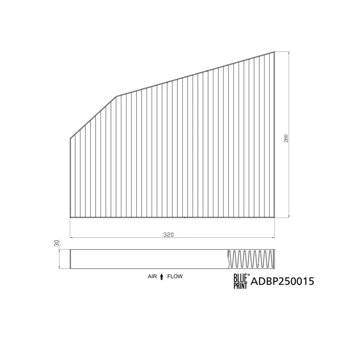 Model X Cabin Pollen Filter with Antibacterial Action Charcoal Filter ADBP250015