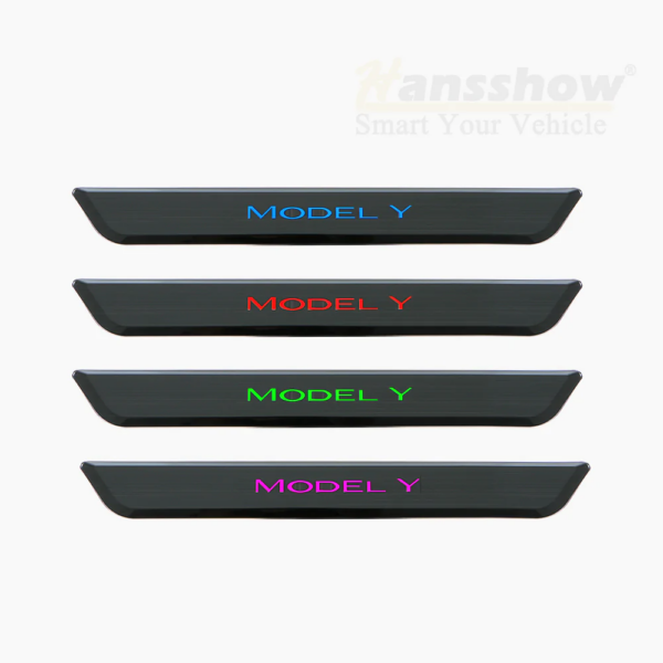 Model y illuminated Door Sills Model 3 illuminated Door Sills