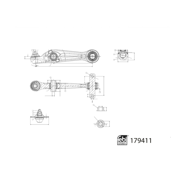 Model 3 Lower Control Arm with bushes, joint and lock nut Febi 179411
