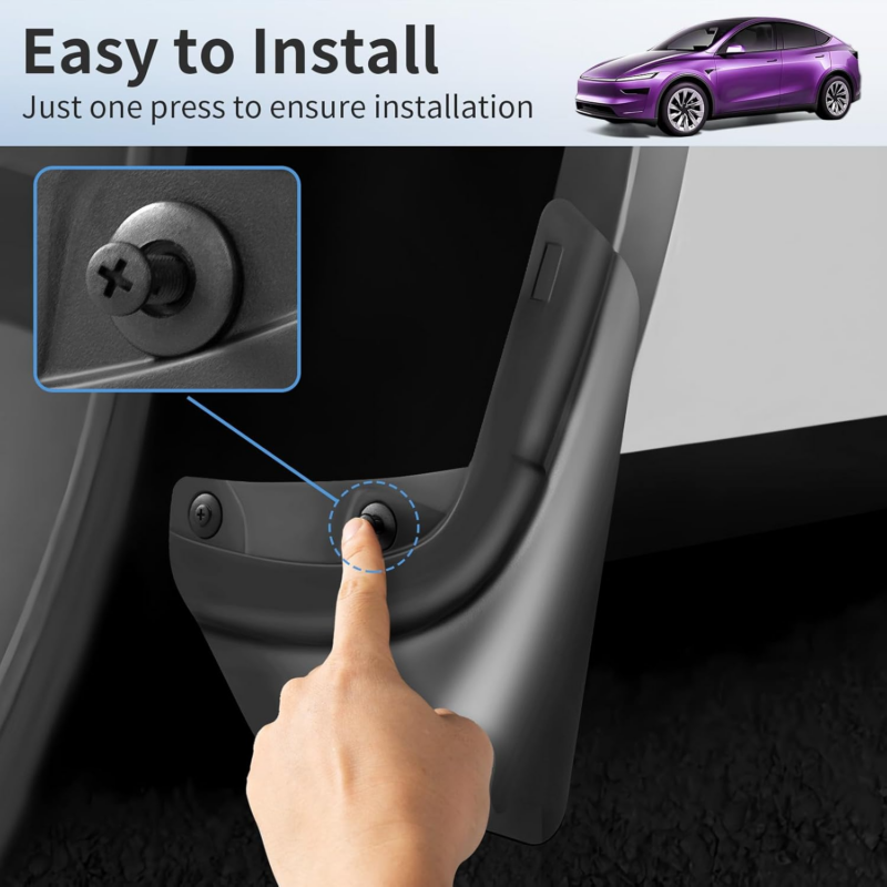 Tesla Model Y Juniper Mud Flaps easy install on car