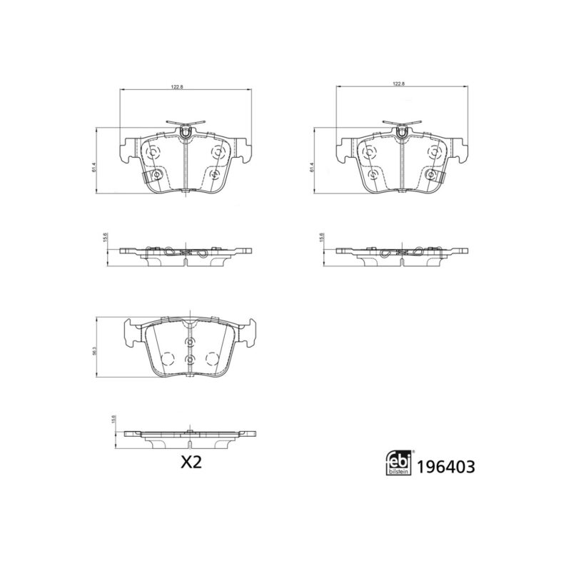 MG MG 4 EV Rear Brake Pads Febi 196403
