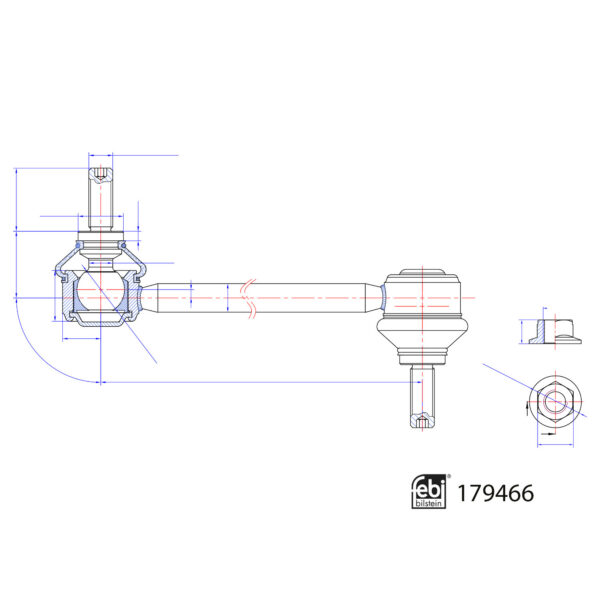 Tesla Model X Front Stabiliser Link Febi 179466 Diagram