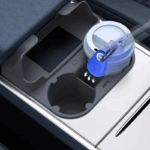 Tesla Model 3 Y 2-in-1 Silicone Center Console Cup Holder Storage Tray.