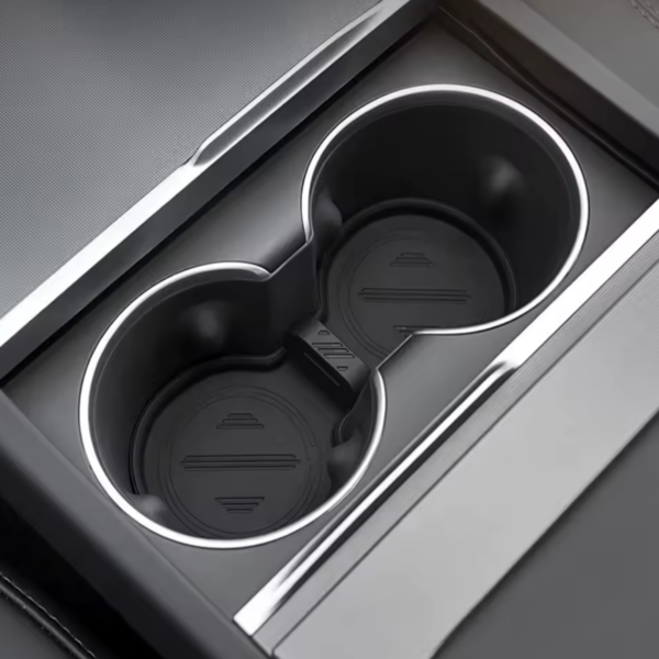 Tesla Model 3 Y Cup Holder Insert Coaster Tray In Black