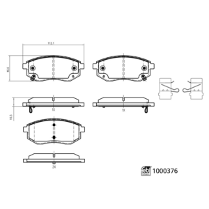 renault k-ze kwid dacia spring front brake pads low dust