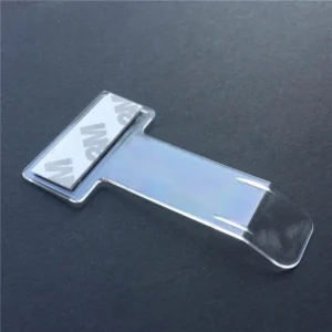 Clear windscreen parking ticket holder clip with adhesive pad