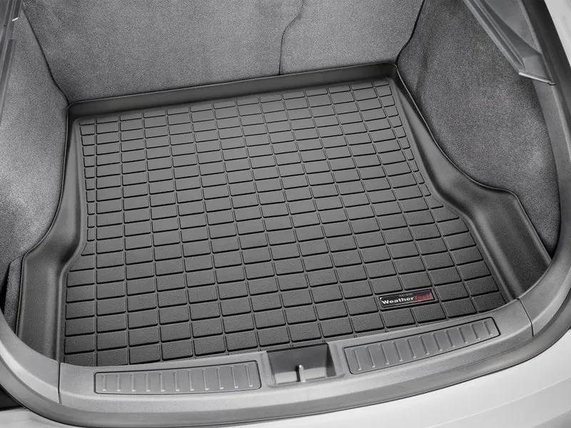 WeatherTech boot liner fitted in a Tesla Model S boot